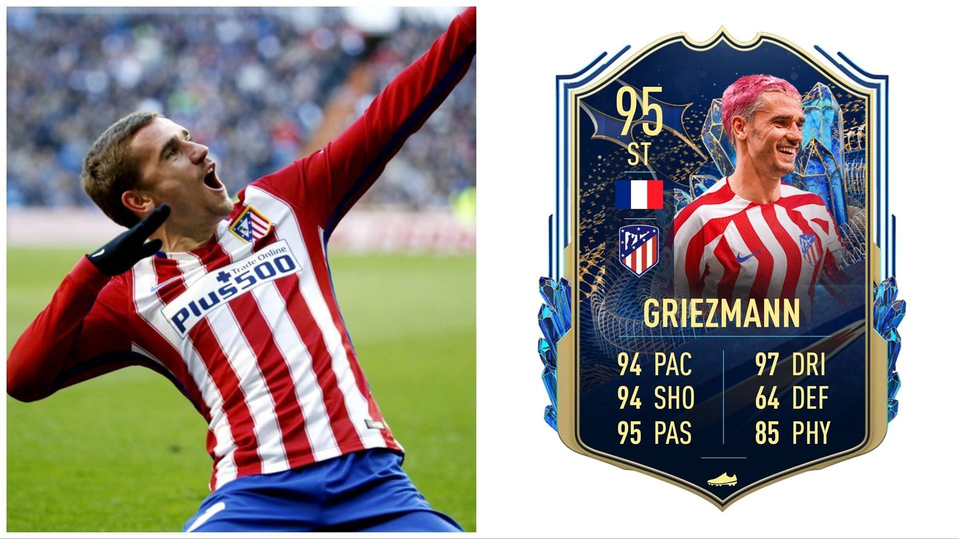 TOTS Griezmann has been leaked (Images via Getty and Twitter/FIFA23Leaked_)