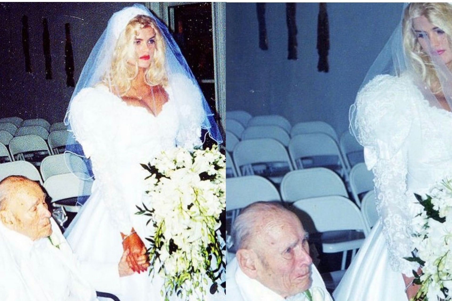Smith on her wedding day with her billionaire husband Howard J. Marshall. (Photo via Instagram/vintagevirgin)