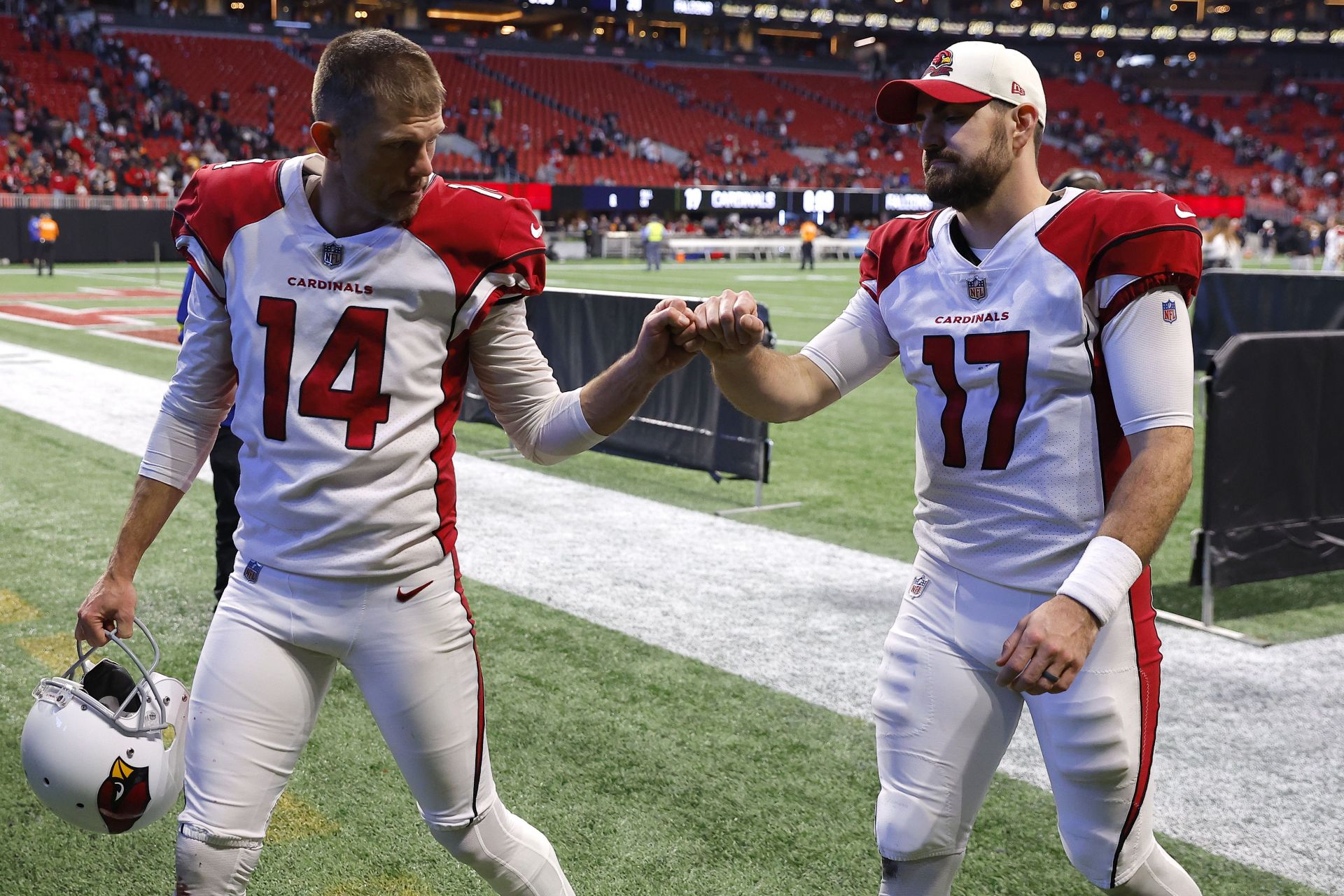 Andy Lee (left) at Arizona Cardinals v Atlanta Falcons