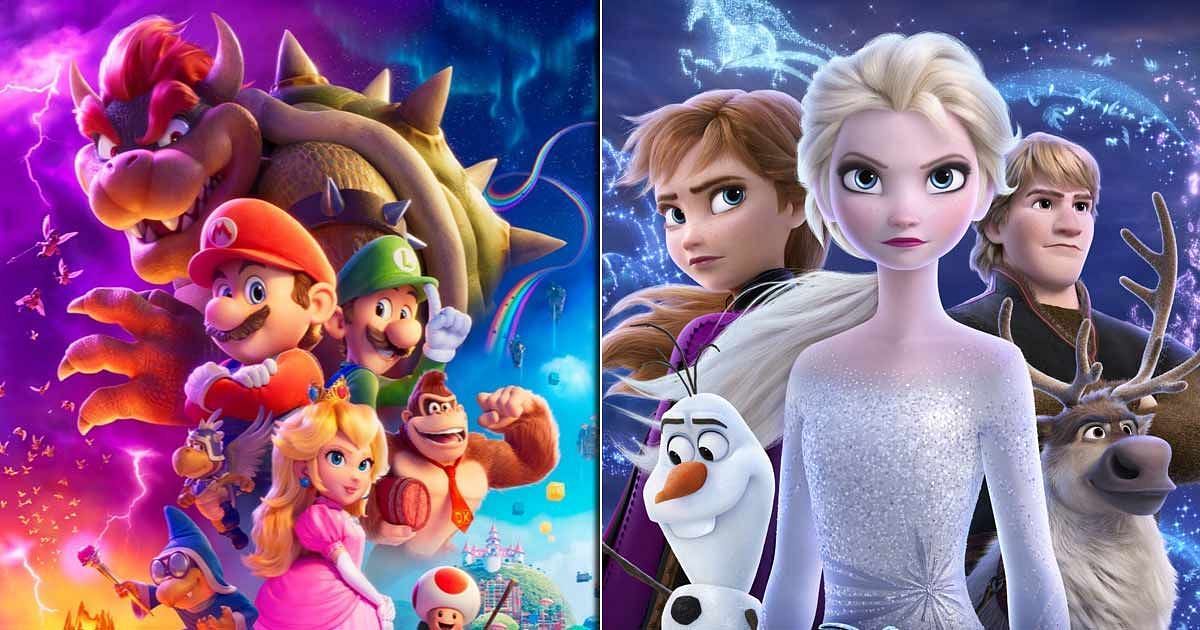 Super Mario Bros. and Frozen 2 (Image via Disney/Illumination)