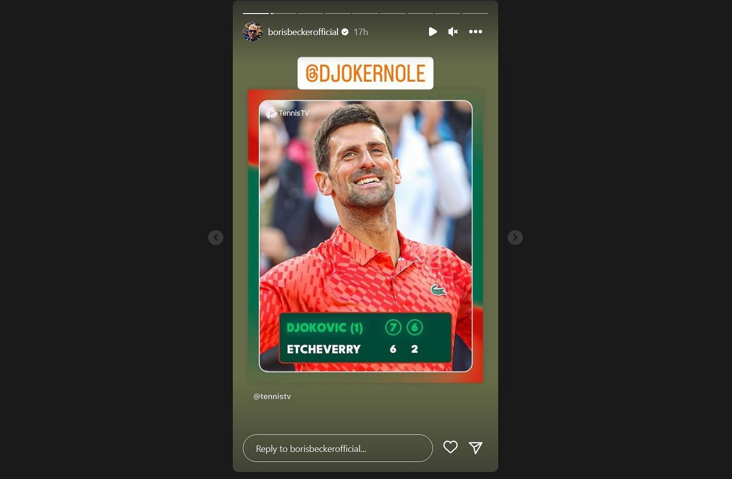 Boris Becker via Instagram stories.
