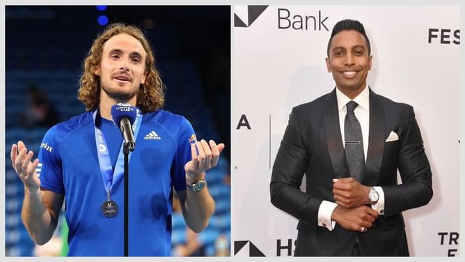 "Did you stop working out?" - Stefanos Tsitsipas roasts Prakash Amritraj for wearing a tight-fitting suit
