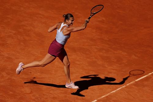 Aryna Sabalenka in action at the Madrid Open