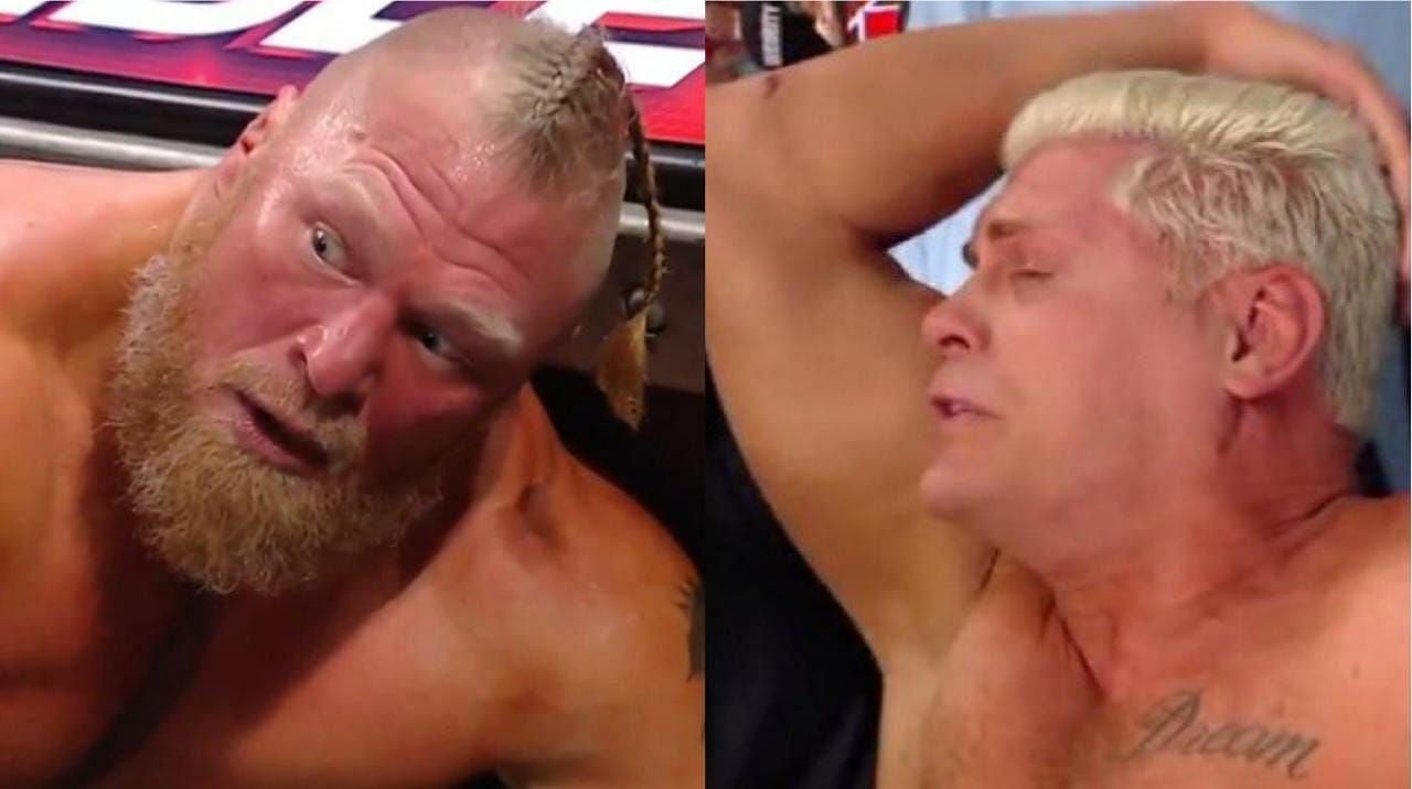 Brock Lesnar(left); Cody Rhodes(right)