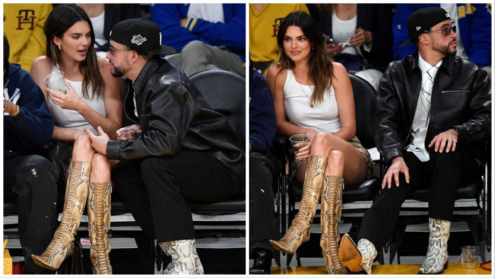 Kendall Jenner and boyfriend Bad Bunny sit courtside at Lakers