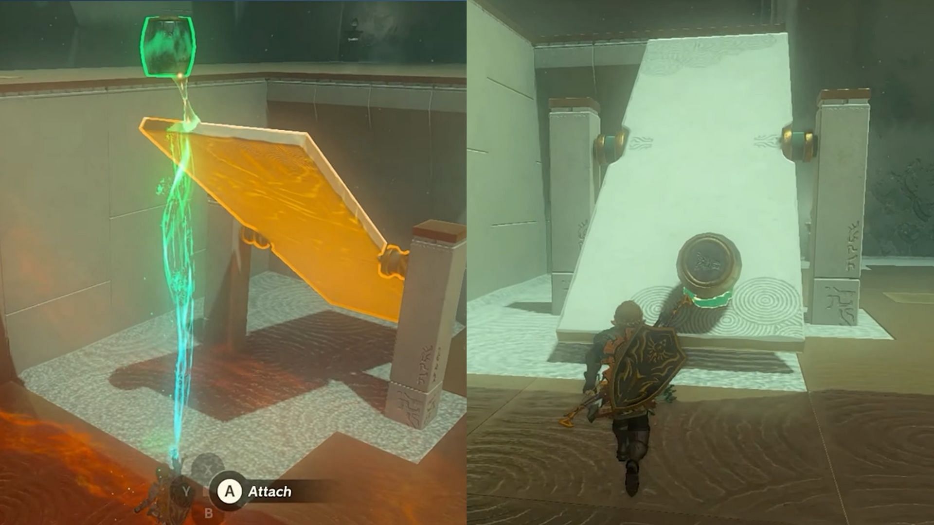 Place the barrel on top to tip the platform in the Rotsumamu Shrine (Image via FP Good Game/ youtube.com)