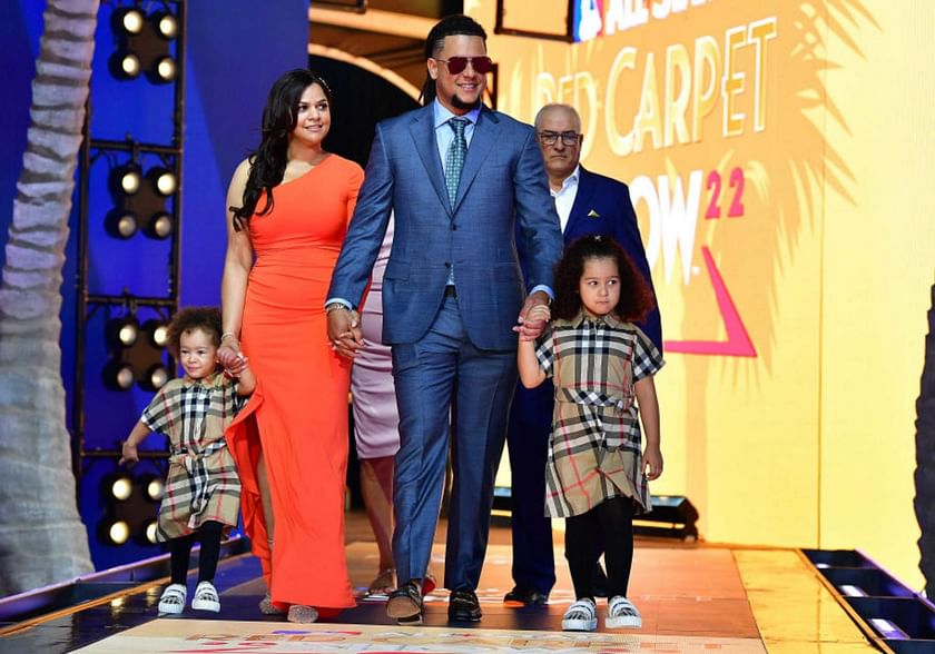 Athlete Luis Castillo and his family arrive at the premiere of Sea