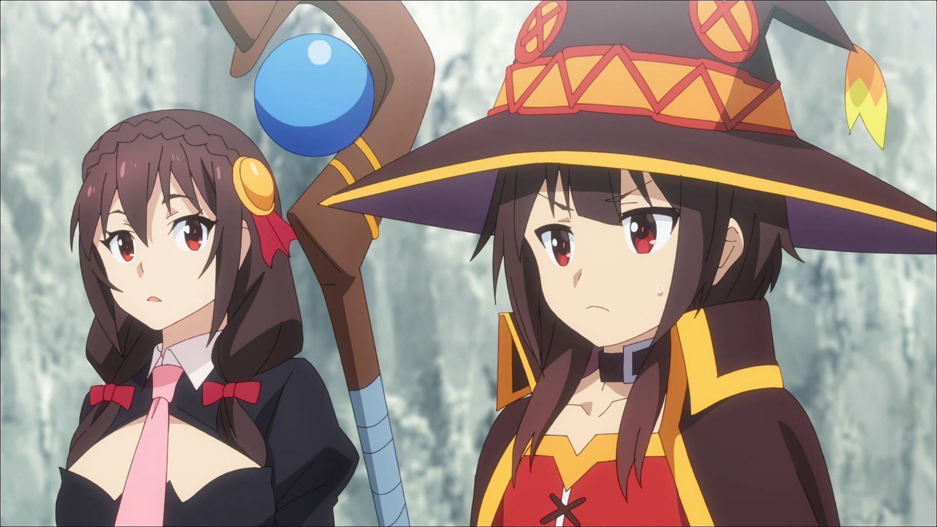 Yunyun and Megumin in KonoSuba: An Explosion on This Wonderful World! (Image via Studio Deen)