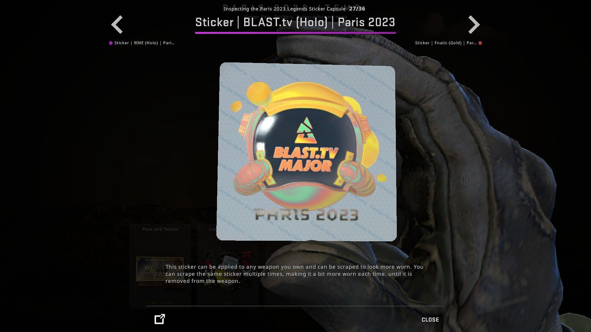 CS:GO Paris Major sticker collection (Image via CS:GO)