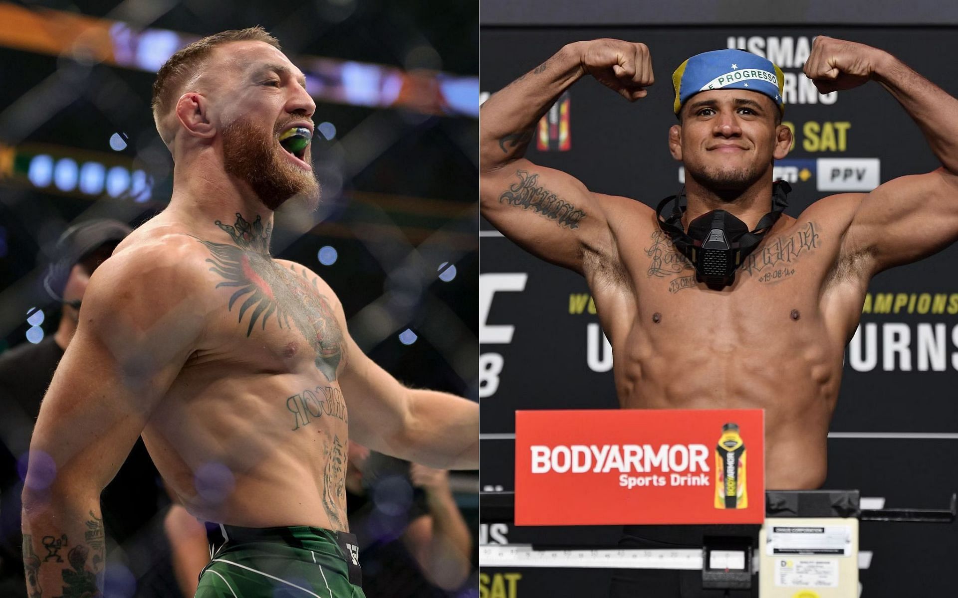 Conor McGregor (left) and Gilbert Burns (right) 