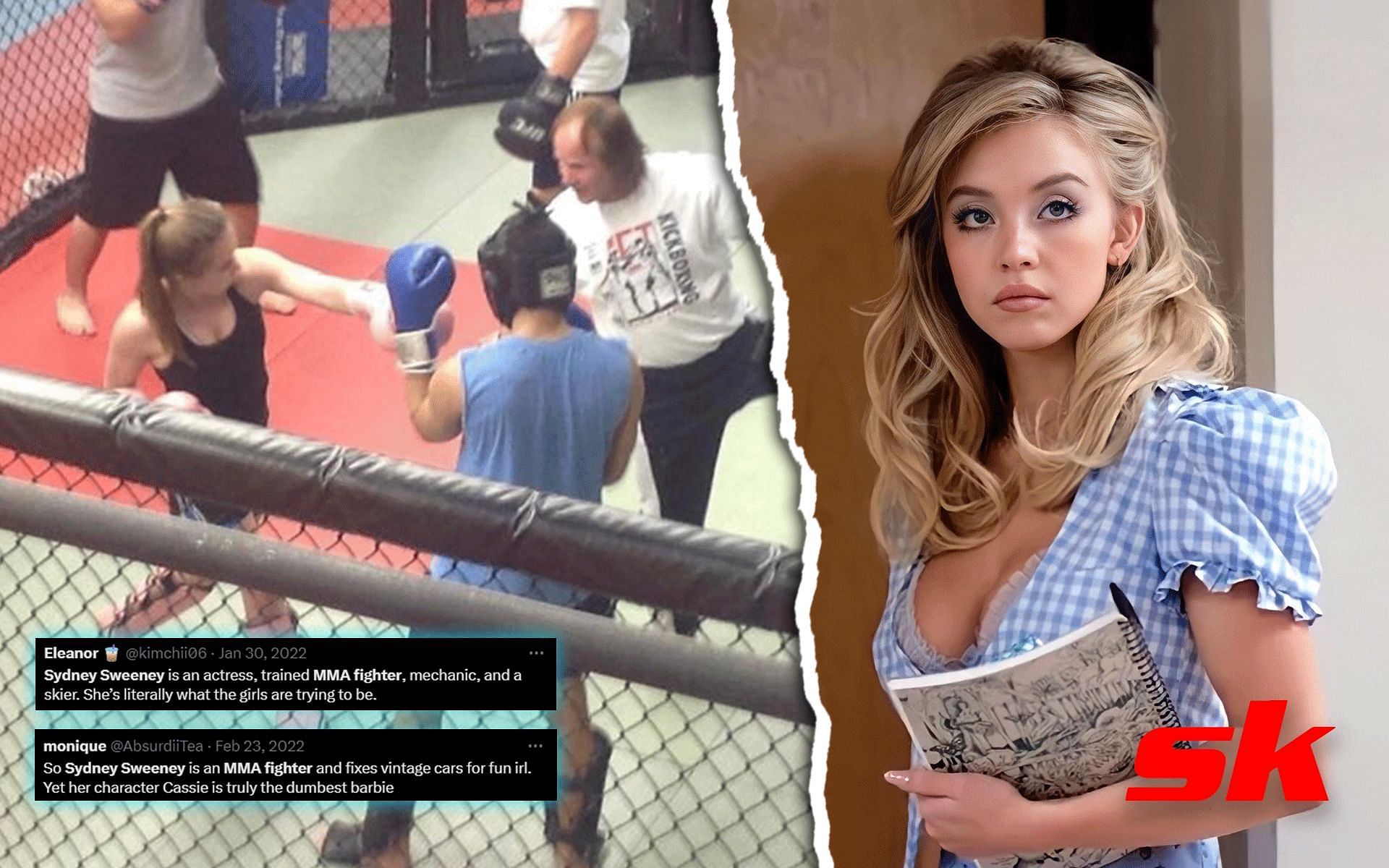 Sydney Sweeney training in MMA [Images via: @SydneyArchives and @Sweeneyplanet on Twitter]