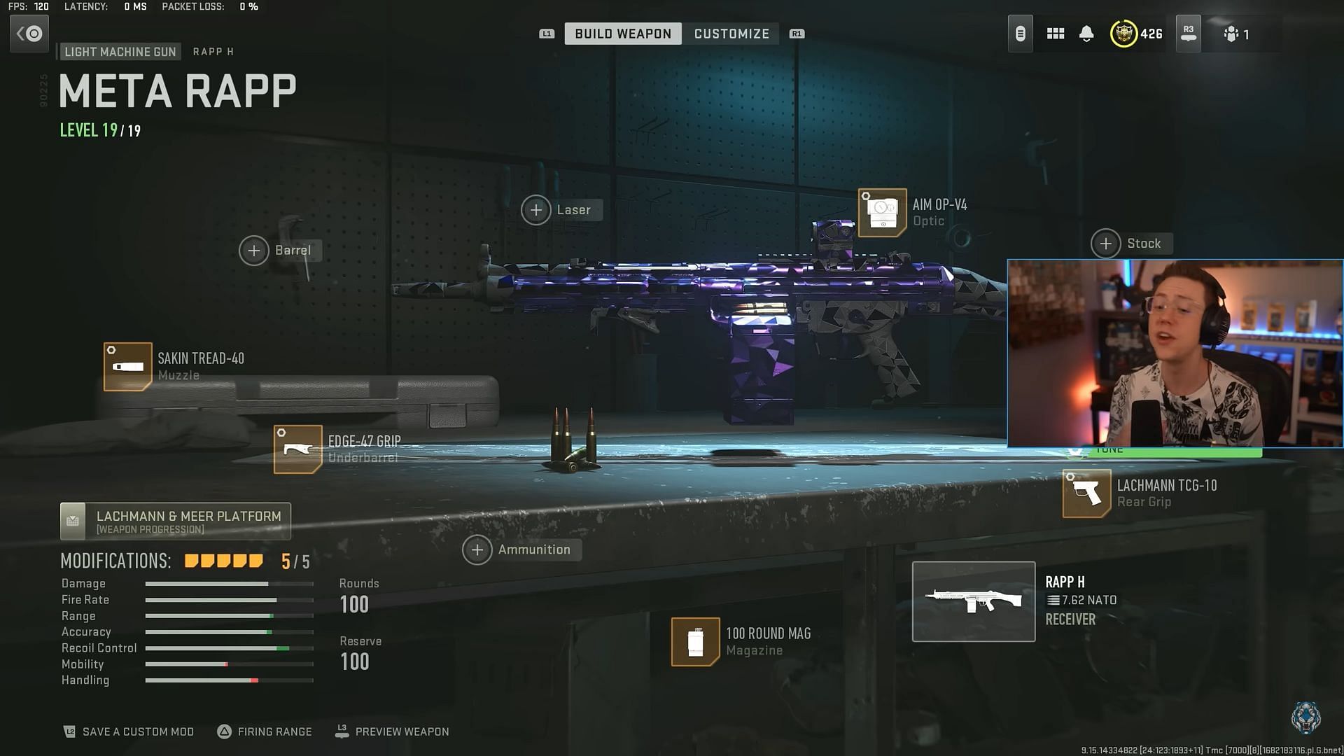 RAPP H loadout for Warzone 2 (Image via Activision and YouTube/WhosImmortal)