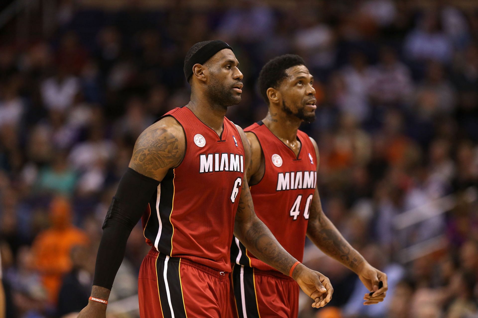 James began using the sleeve in his second year with the Miami Heat (Image via Getty Images)