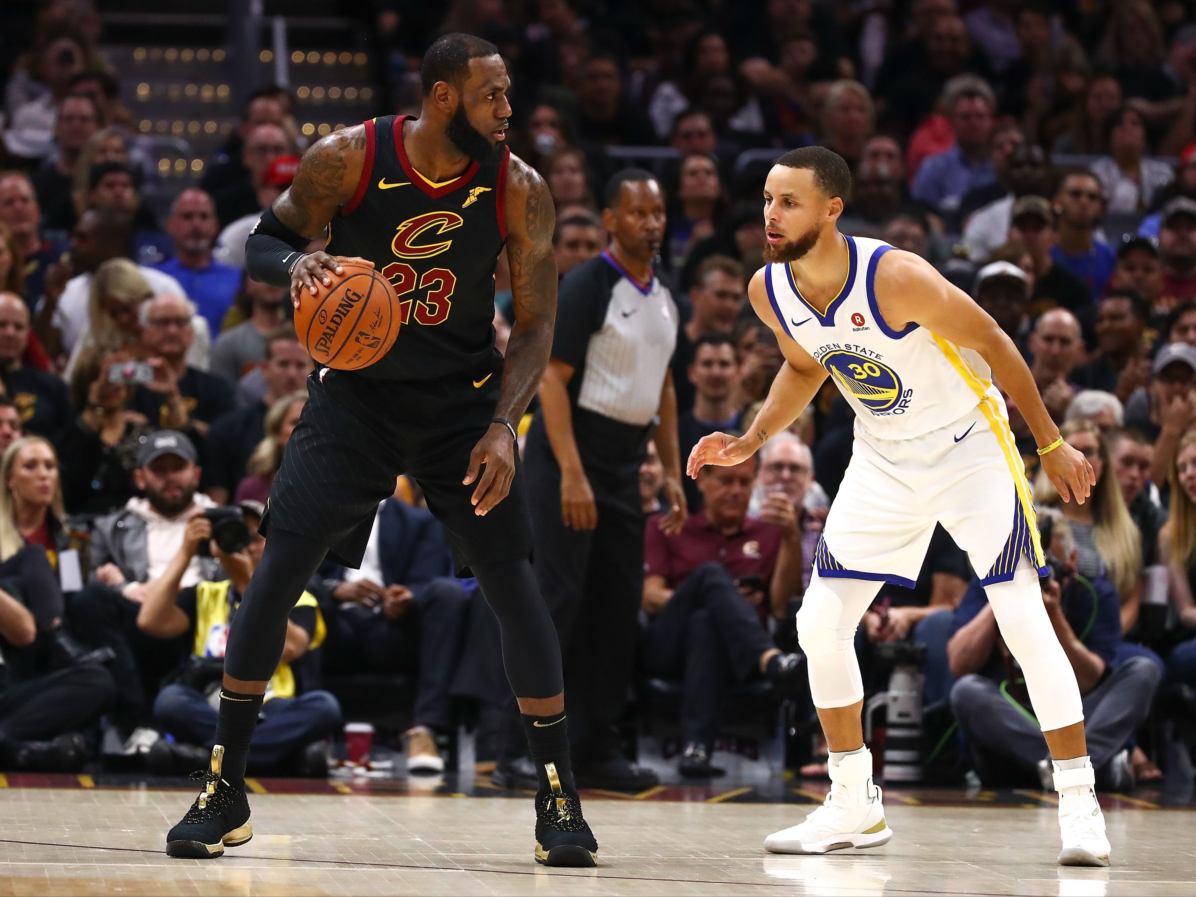 LeBron James and Steph Curry in the 2018 NBA Finals - Game Four