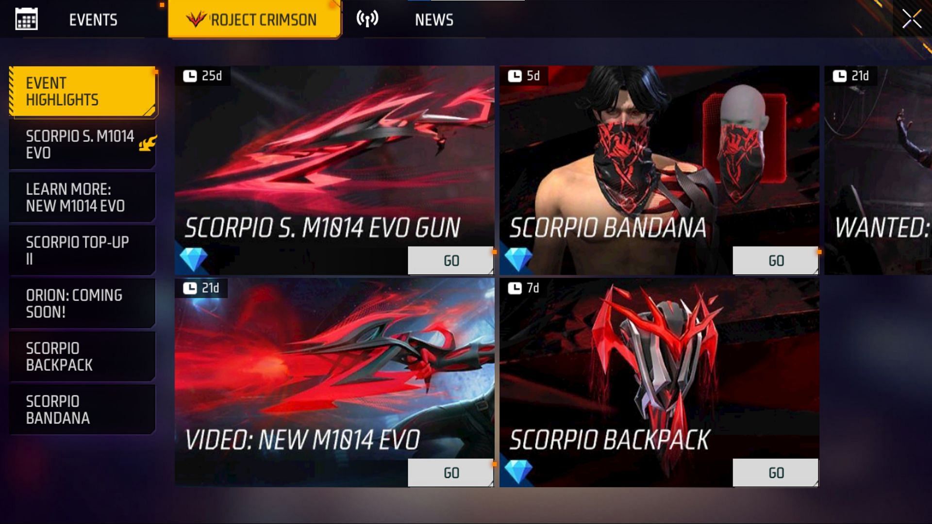 Select the new Scorpio Bandana tab (Image via Garena)