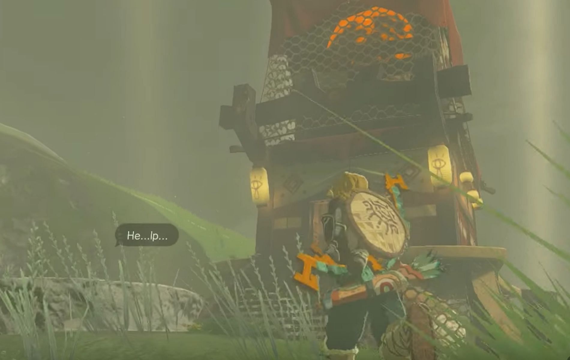 Save an unfortunate NPC to be able to unlock this skyview tower (Image via Nintendo/YouTube: Kibbles Gaming)