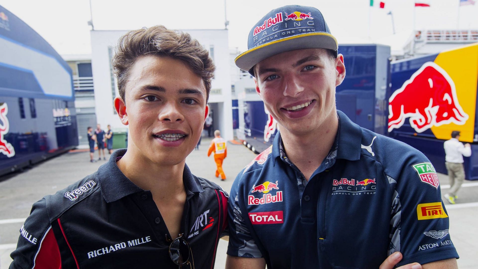 Dutch drivers Nyck de Vries and Max Verstappen