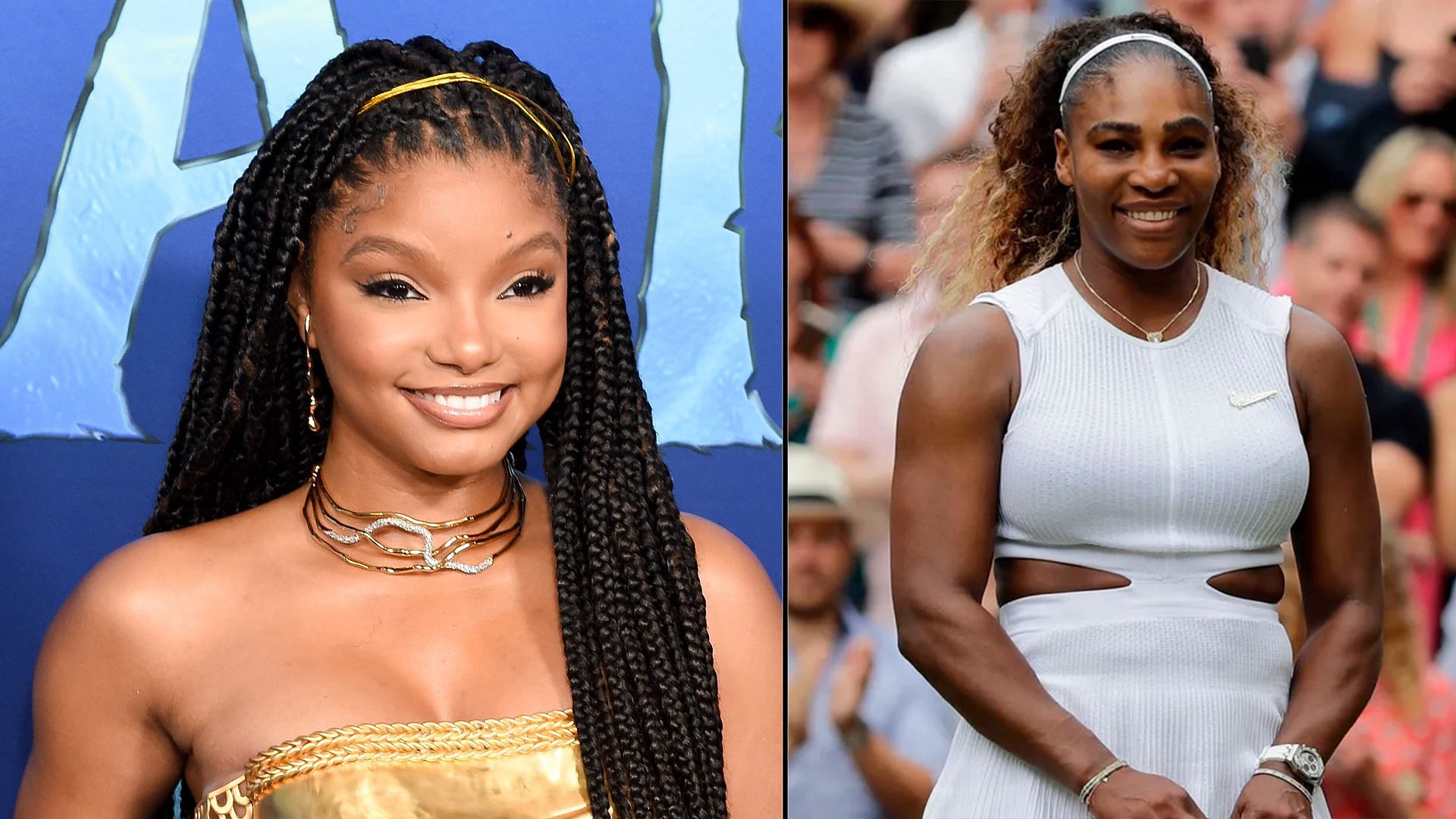 Serena Williams (R) and Halle Bailey (L)