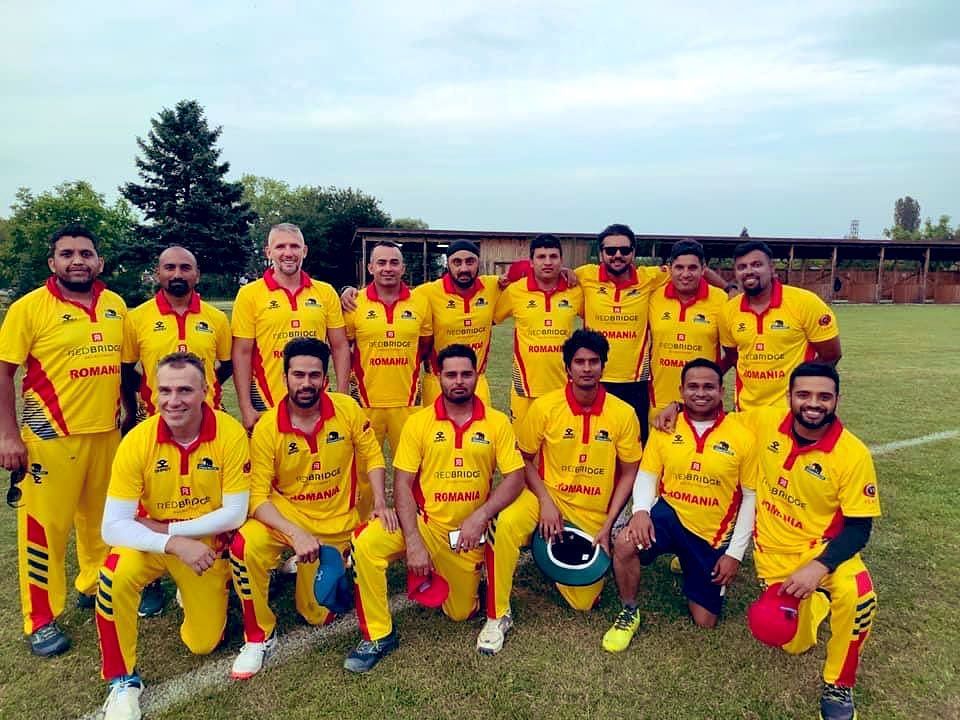 Romania cricket team in action 