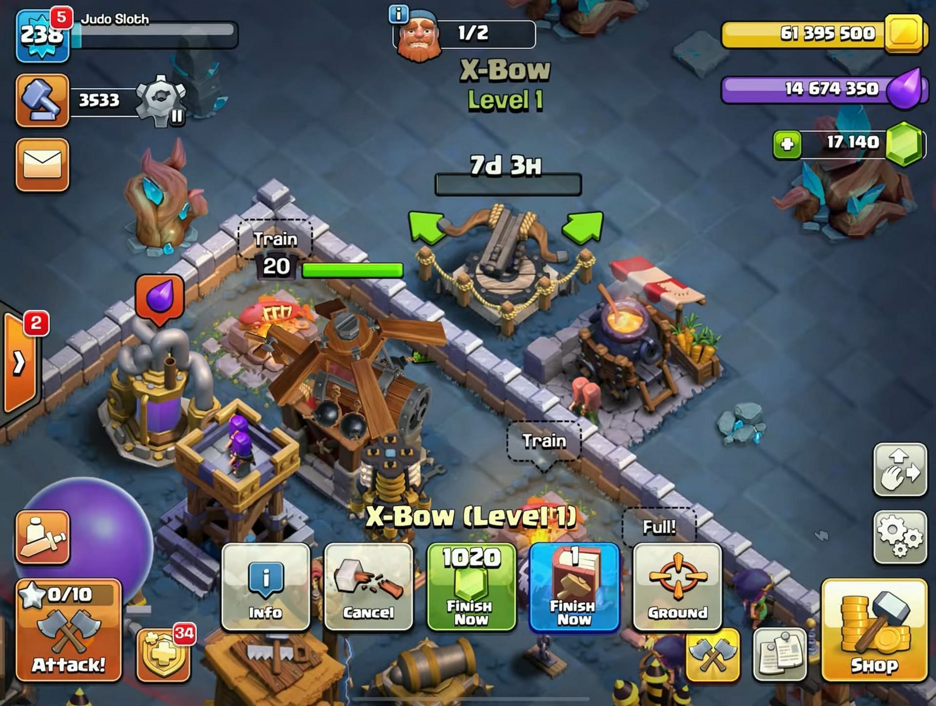 X-Bow is the flagship Builder Base defense that Supercell introduced for BH10 via the recent Clash of Clans update (Image via YouTube / Judo Sloth Gaming)