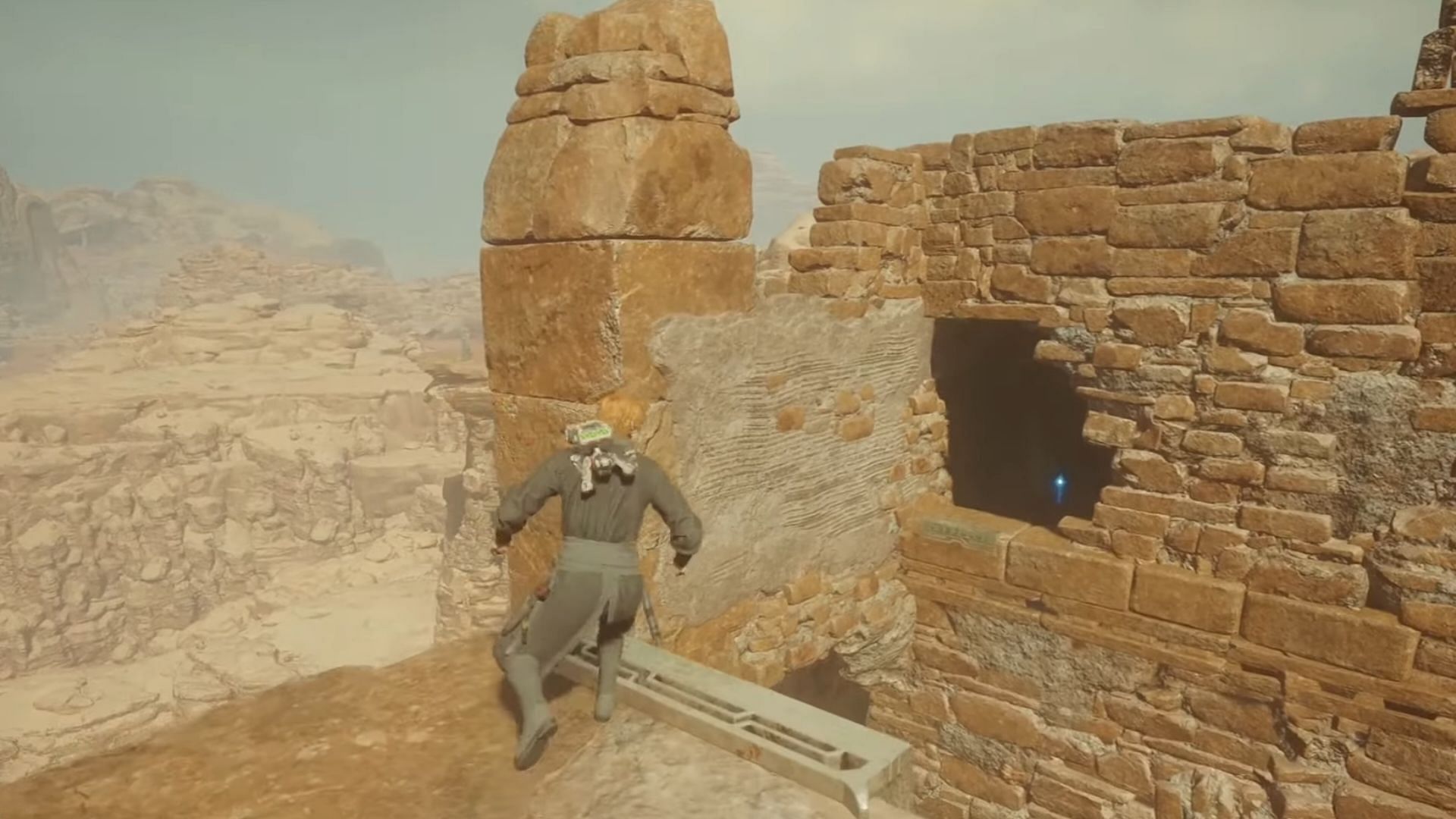 Jump towards the hole in the wall to grab the Essence (Image via Electronic Arts)