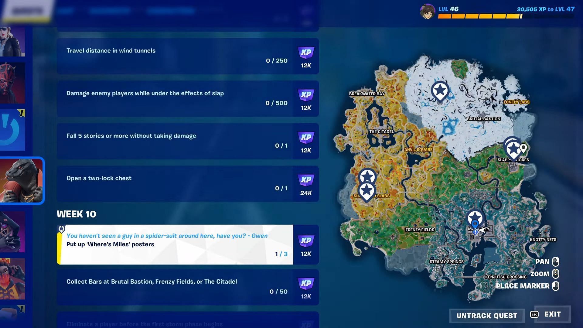 You need to put up &#039;Where&#039;s Miles&#039; posters in Fortnite in these locations (Image via Epic Games)