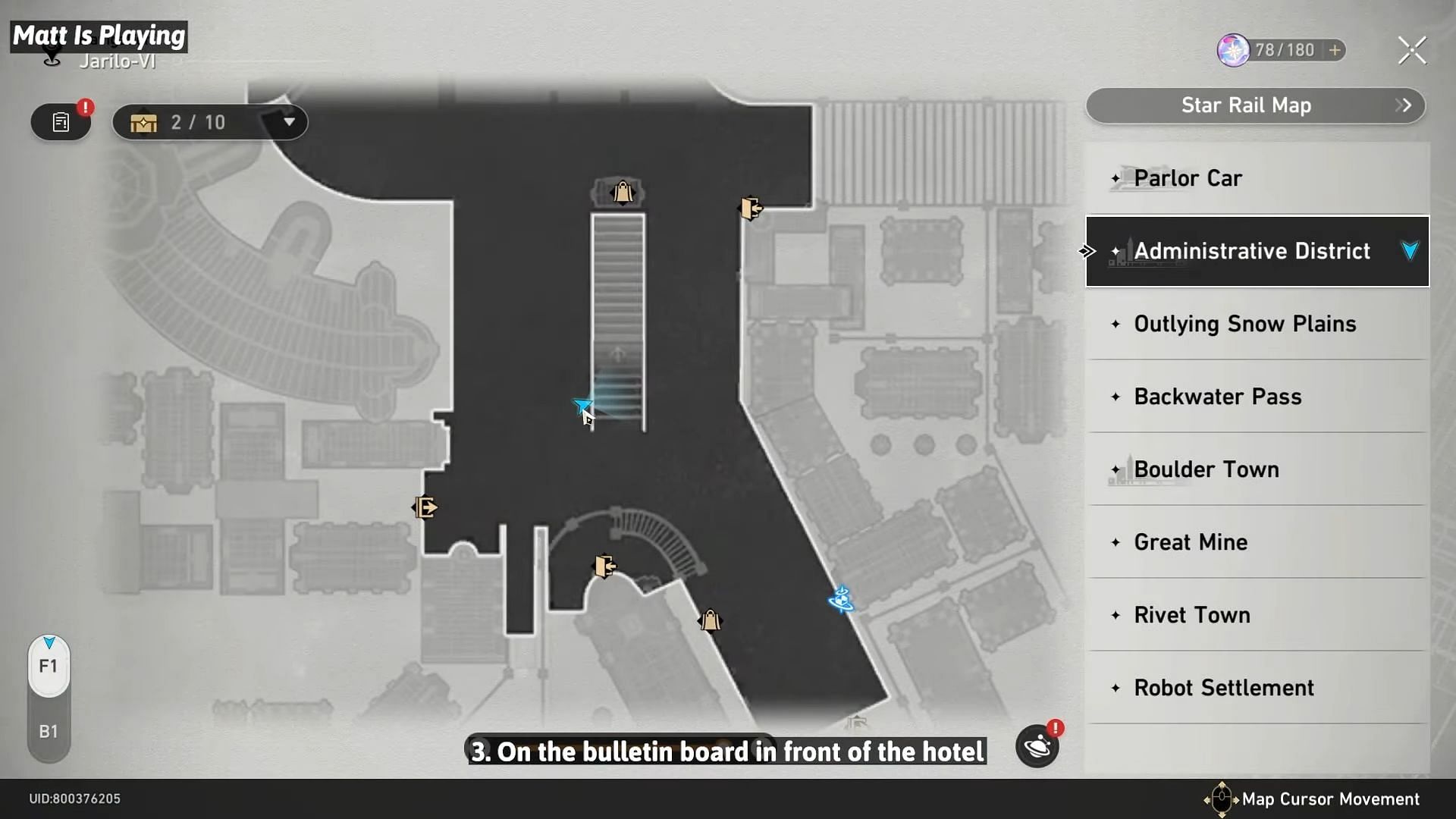 The location of the third wanted poster in the in-game map (Image via YouTube/Matt is Playing)