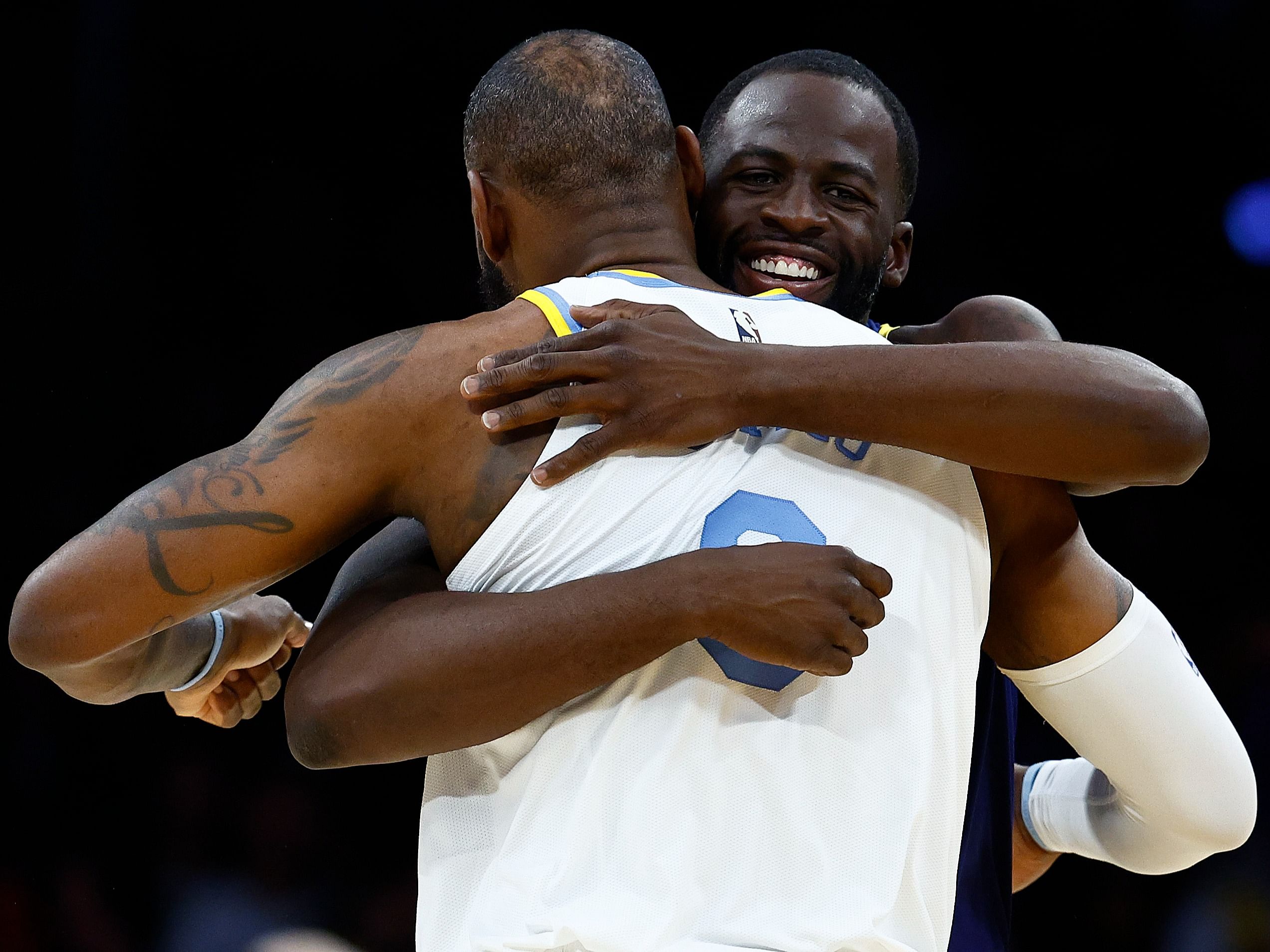 LeBron James of the LA Lakers and Draymond Green of the Golden State Warriors