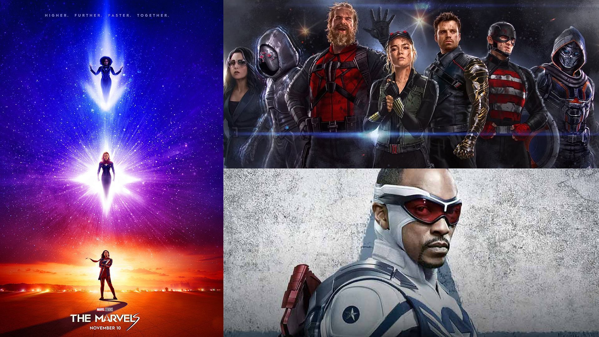 Promotional posters for films and shows in Marvel Phase 5 (Images via Universal Pictures)