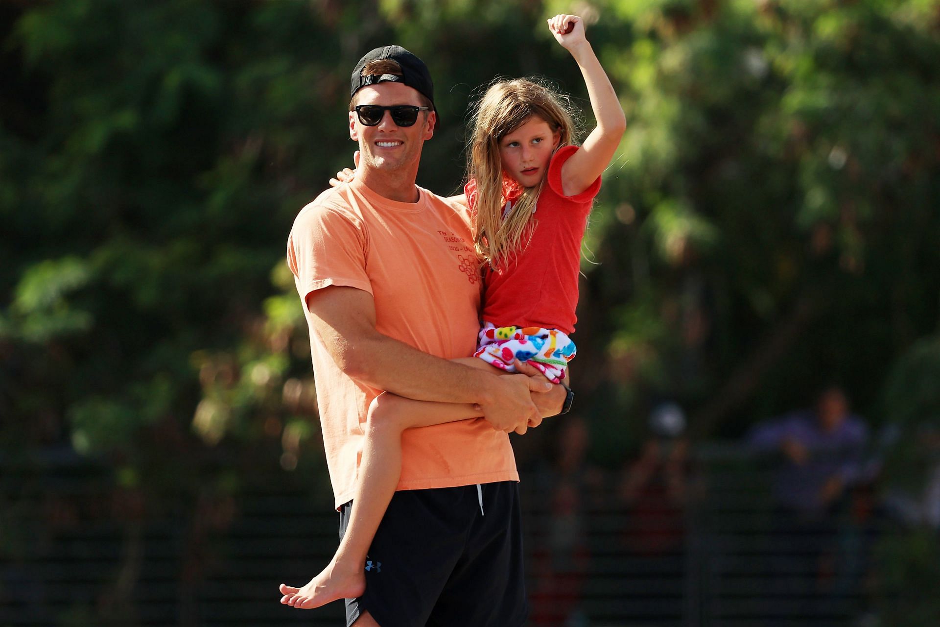 Tom Brady and Vivian at the Tampa Bay Buccaneers Victory Parade