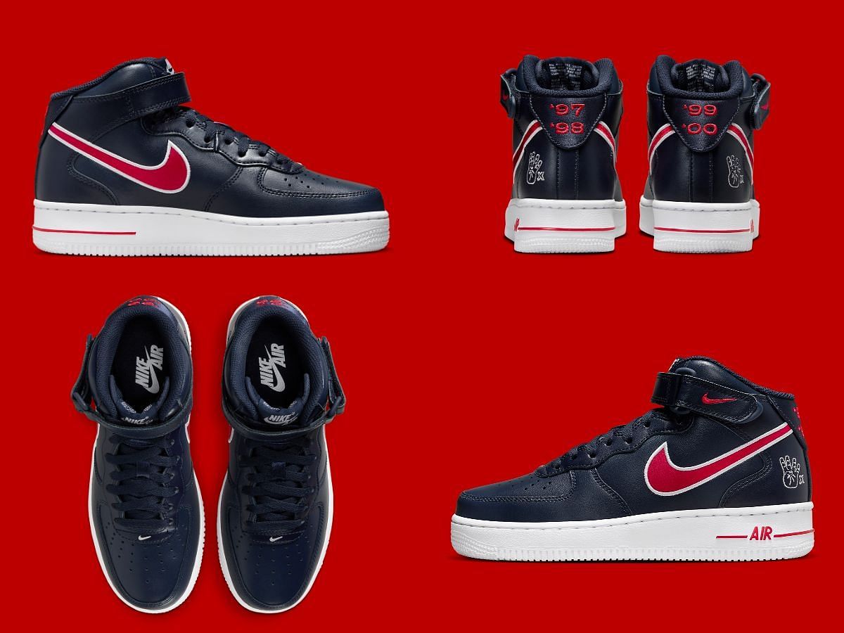 Upcoming Nike Air Force 1 Mid &quot;Houston Comets Four-Peat&quot; sneakerss (Image via Sportskeeda)