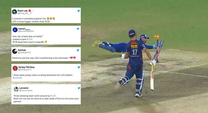 "LSG is even bigger chokers than RCB" - Twitter erupts as LSG loses Eliminator vs MI by 81 runs in a one-sided contest