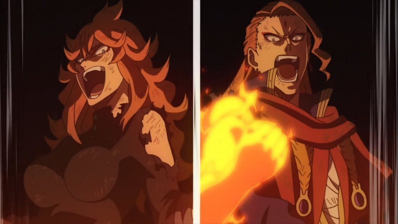 Mereoleona and Fuegeleon as seen in the Black Clover anime