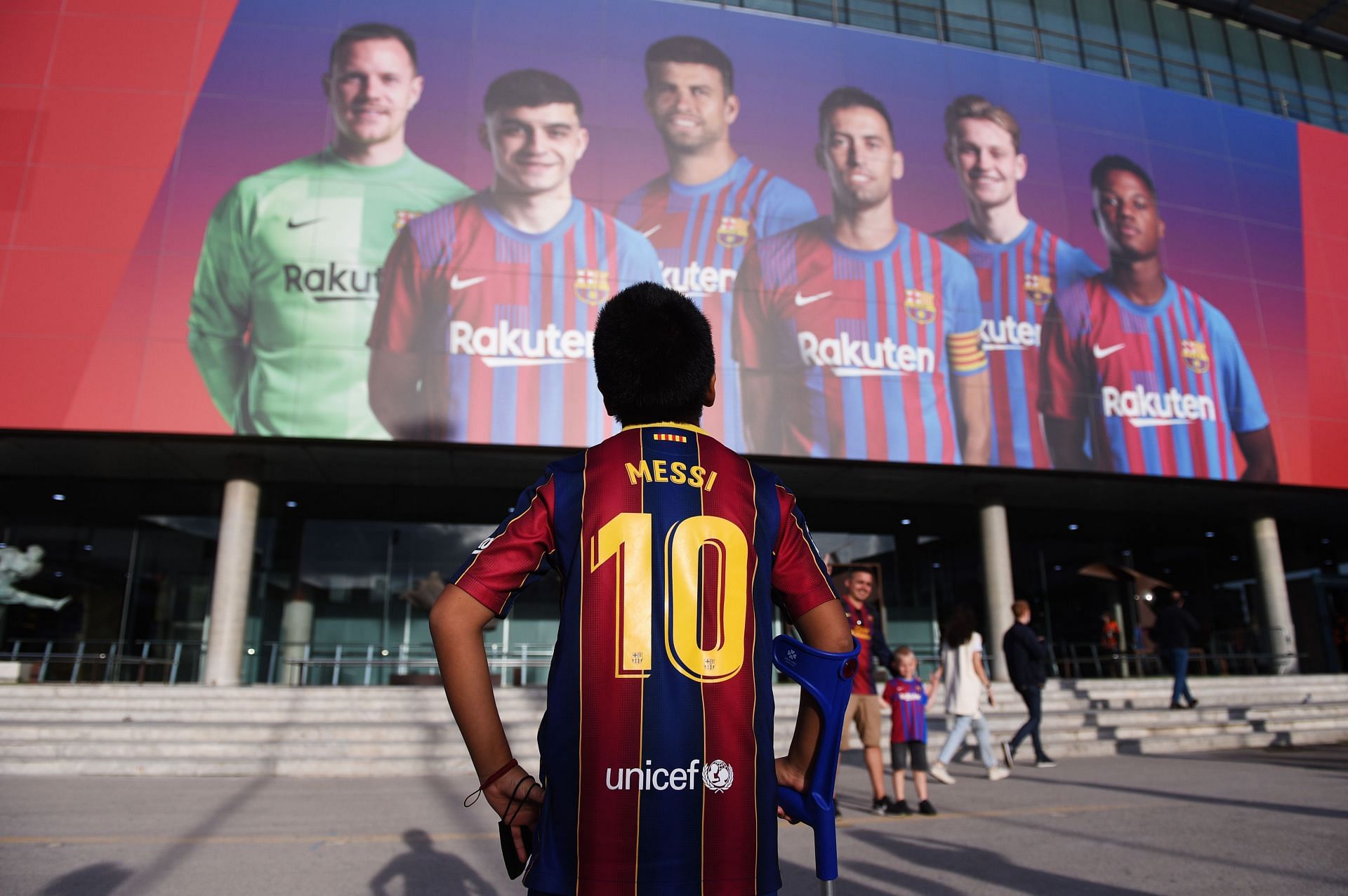 FC Barcelona fan wearing a Messi shirt