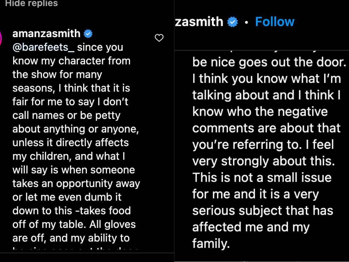 Amanza Smith gives clarifications about blocking Selling Sunset cast member Chrishell Stause (Image via Instagram/@amanzasmith)