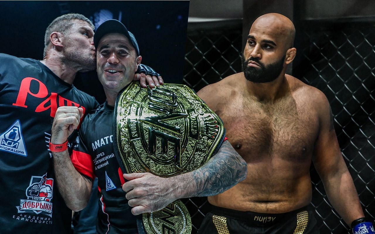 (From left) Anatoly Malykhin, John Hutchinson, Arjan Bhullar. [Image: ONE Championship]