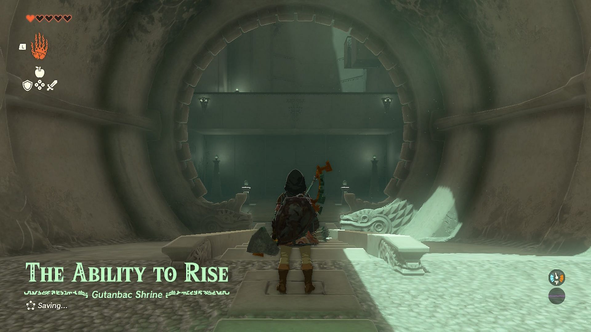The Gutanbac shrine in The Legend of Zelda Tears of the Kingdom teaches players the basics of the Ascend ability (Image via Nintendo)