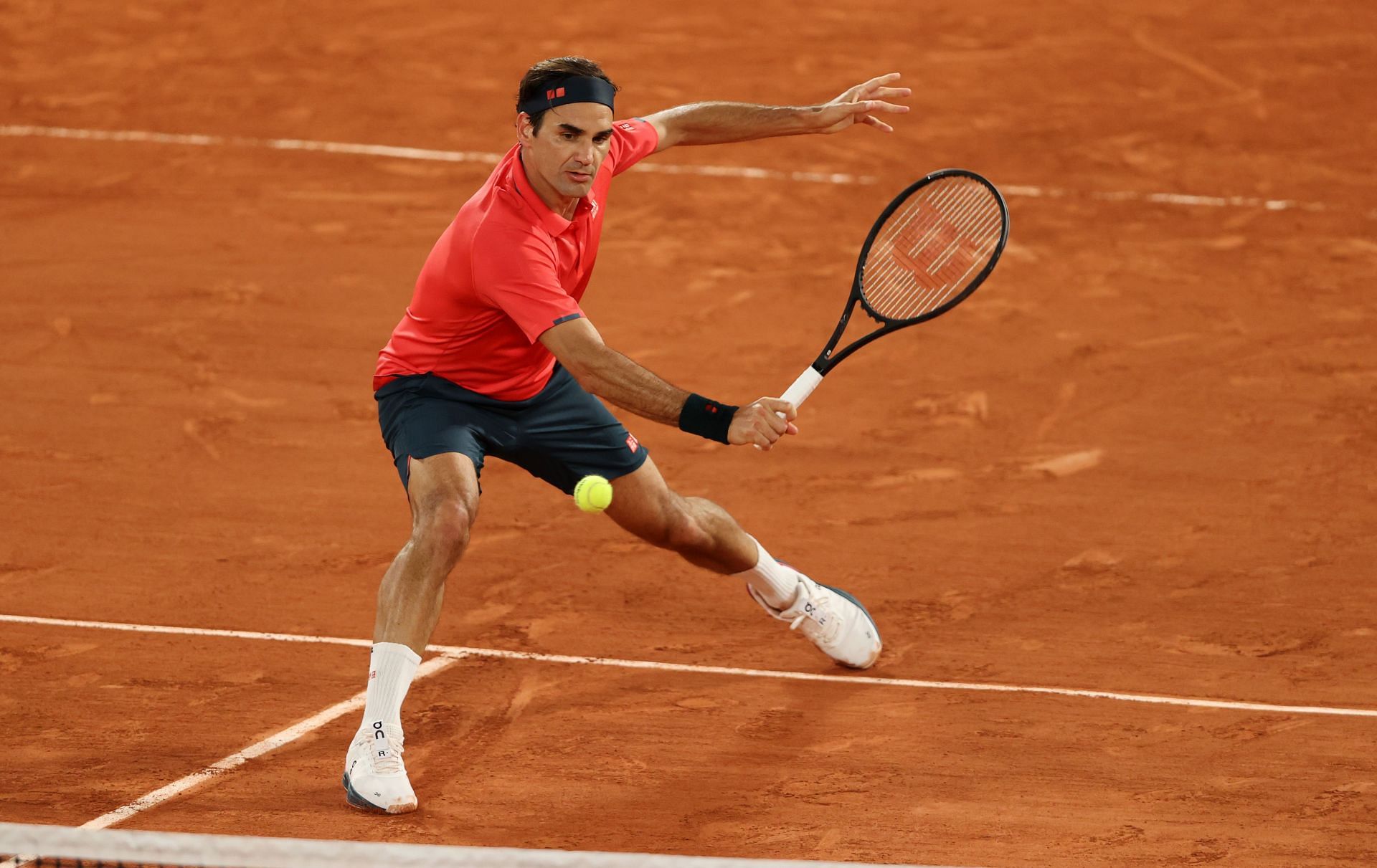 Roger Federer at the 2021 French Open.