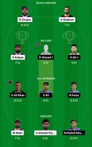 Dream11 Team for Ajman vs Fujairah - Emirates D10 League 2023.