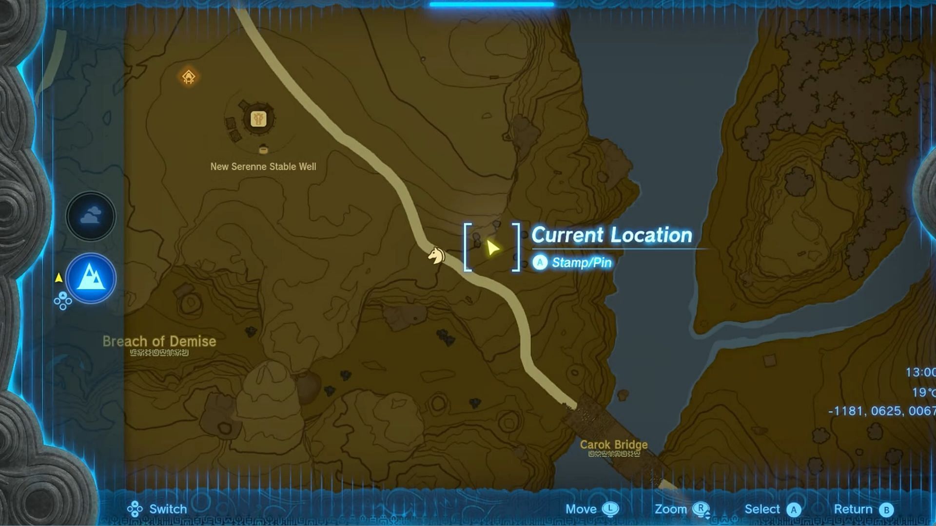 This is the location of the cave (Image via Nintendo)