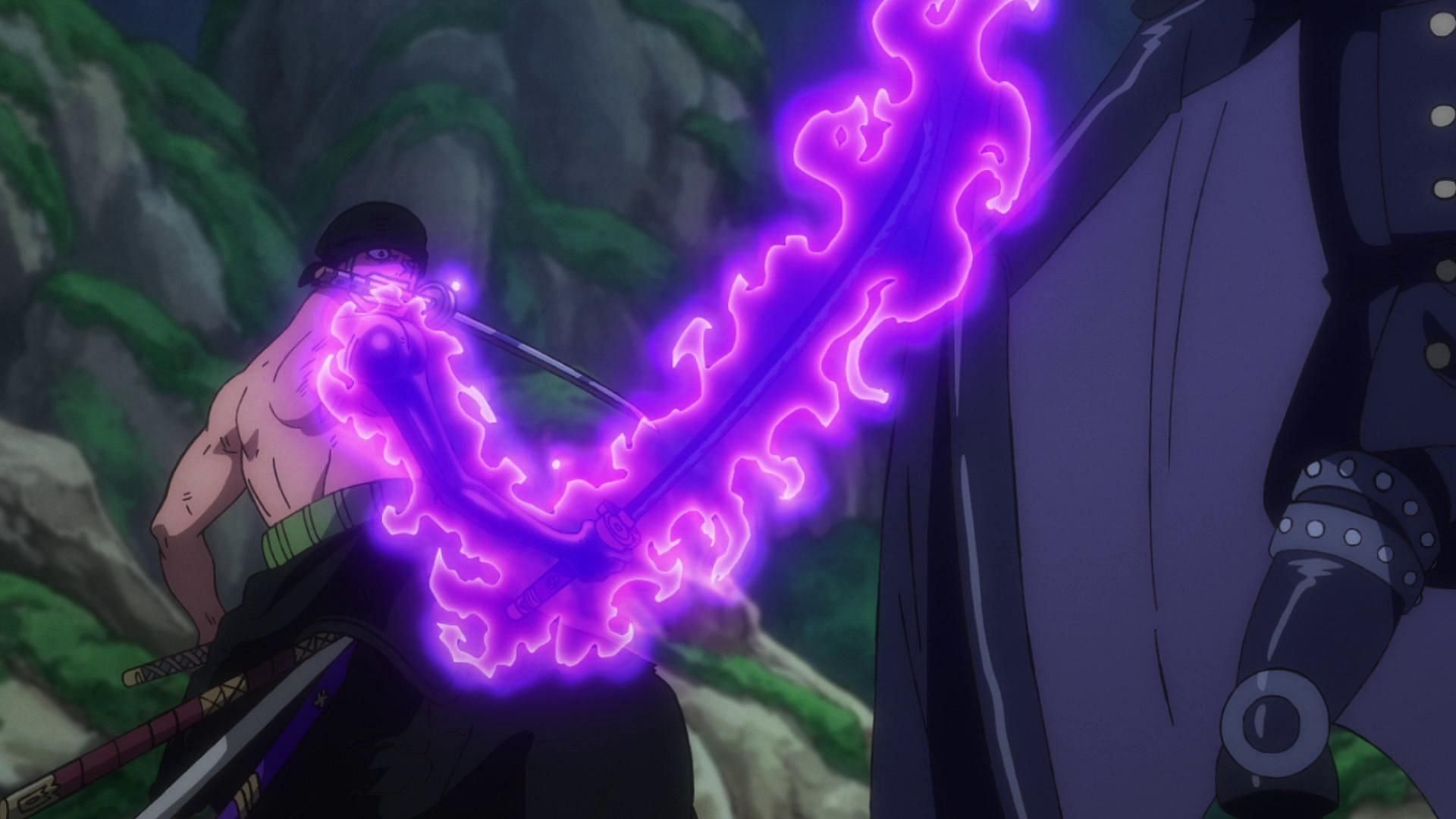 Enma starts weakening Zoro in One Piece episode 1060 (Image via Toei Animation, One Piece)