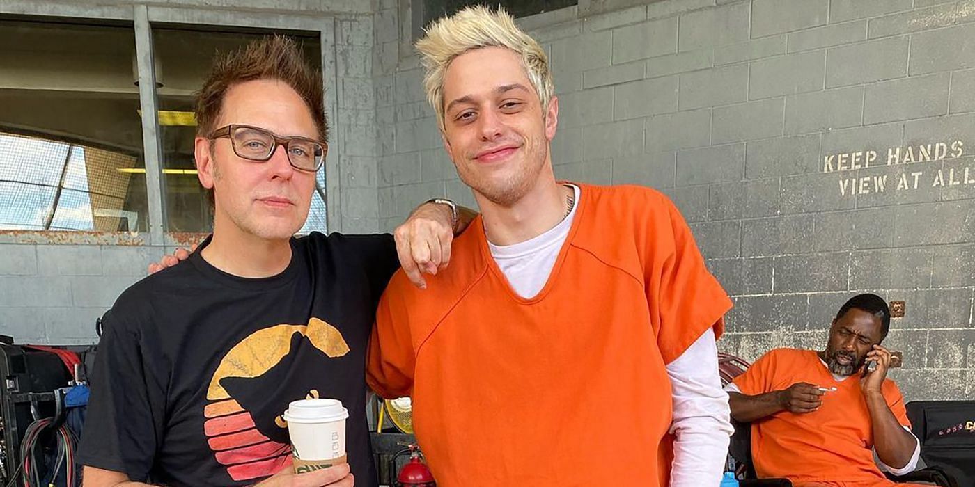 James Gunn poses with Pete Davidson on the set of the Suicide Squad (Image via James Gunn&#039;s Instagram)