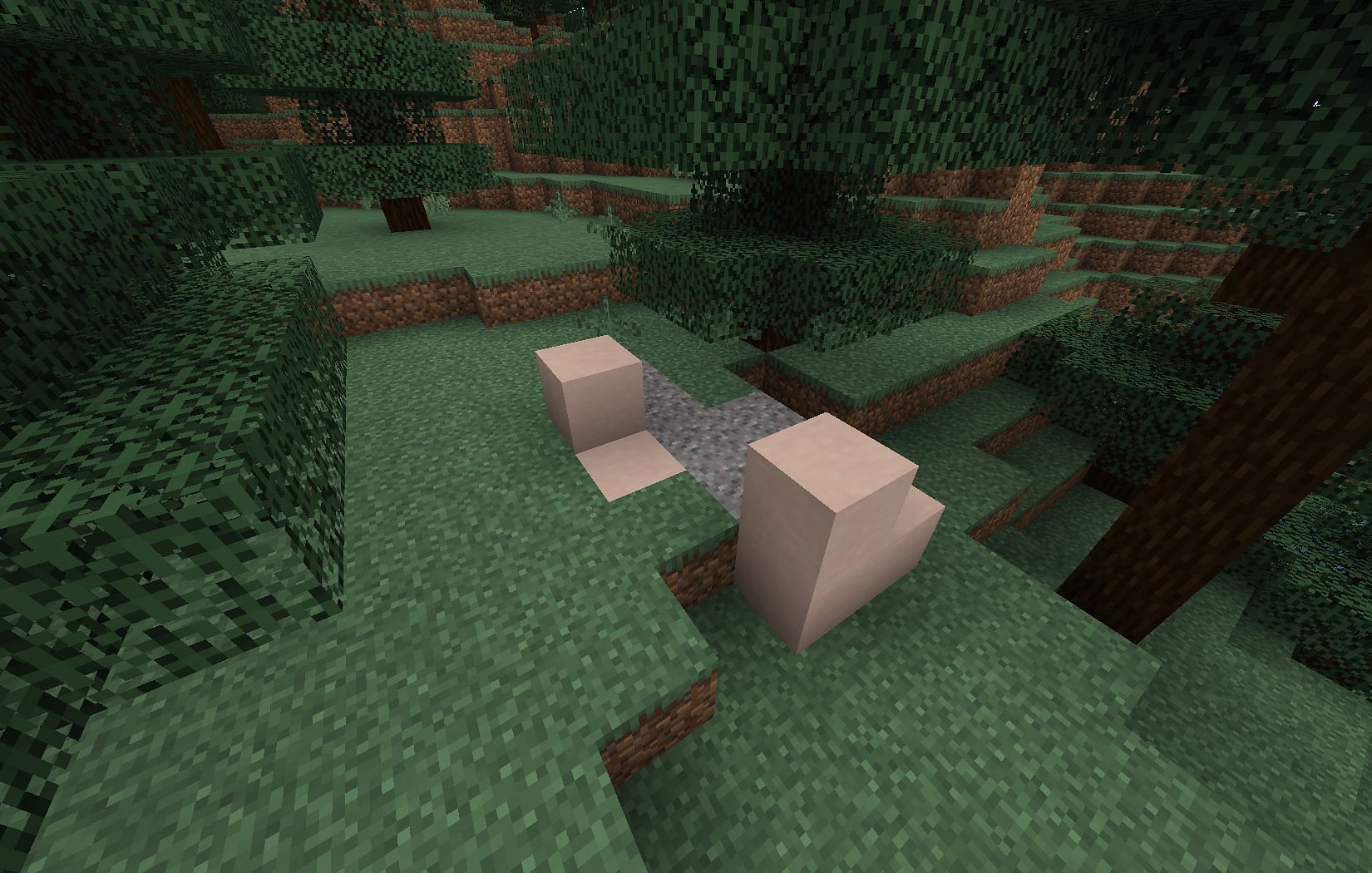 The trail ruins are underground structures with only the tip above the ground (Image via Mojang)