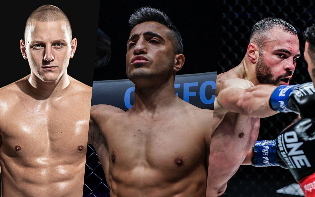 (From left) Dmitry Menshikov, Tayfun Ozcan, Arian Sadikovic. [Image: ONE Championship]