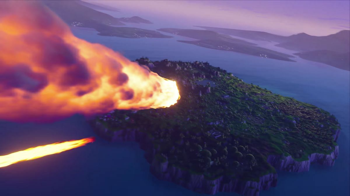 The first in-game event hinted at the giant meteor (Image via Epic Games)