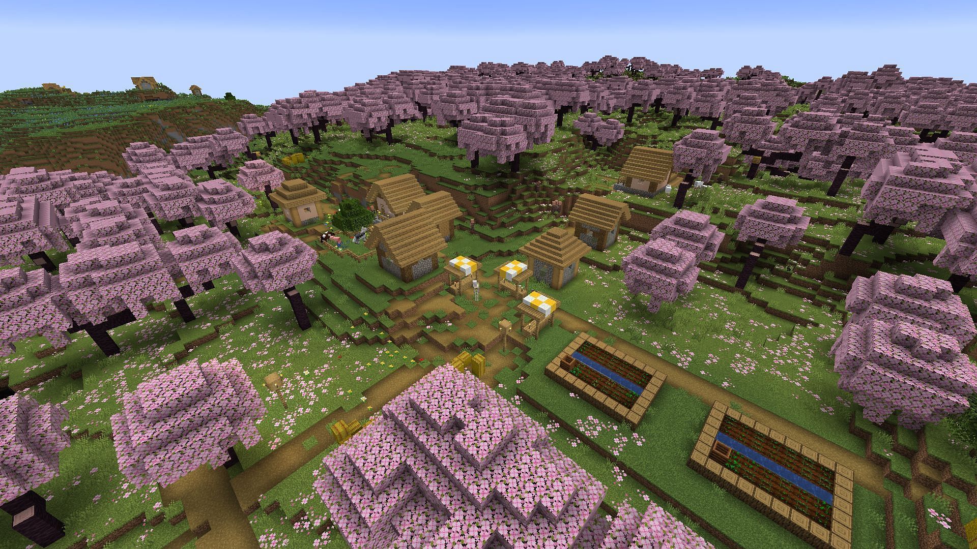 Minecraft seeds are already featuring cherry groves ahead of the 1.20 update (Image via Mojang)