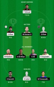Dream11 Team for Sharjah vs Fujairah - Emirates D10 2023.