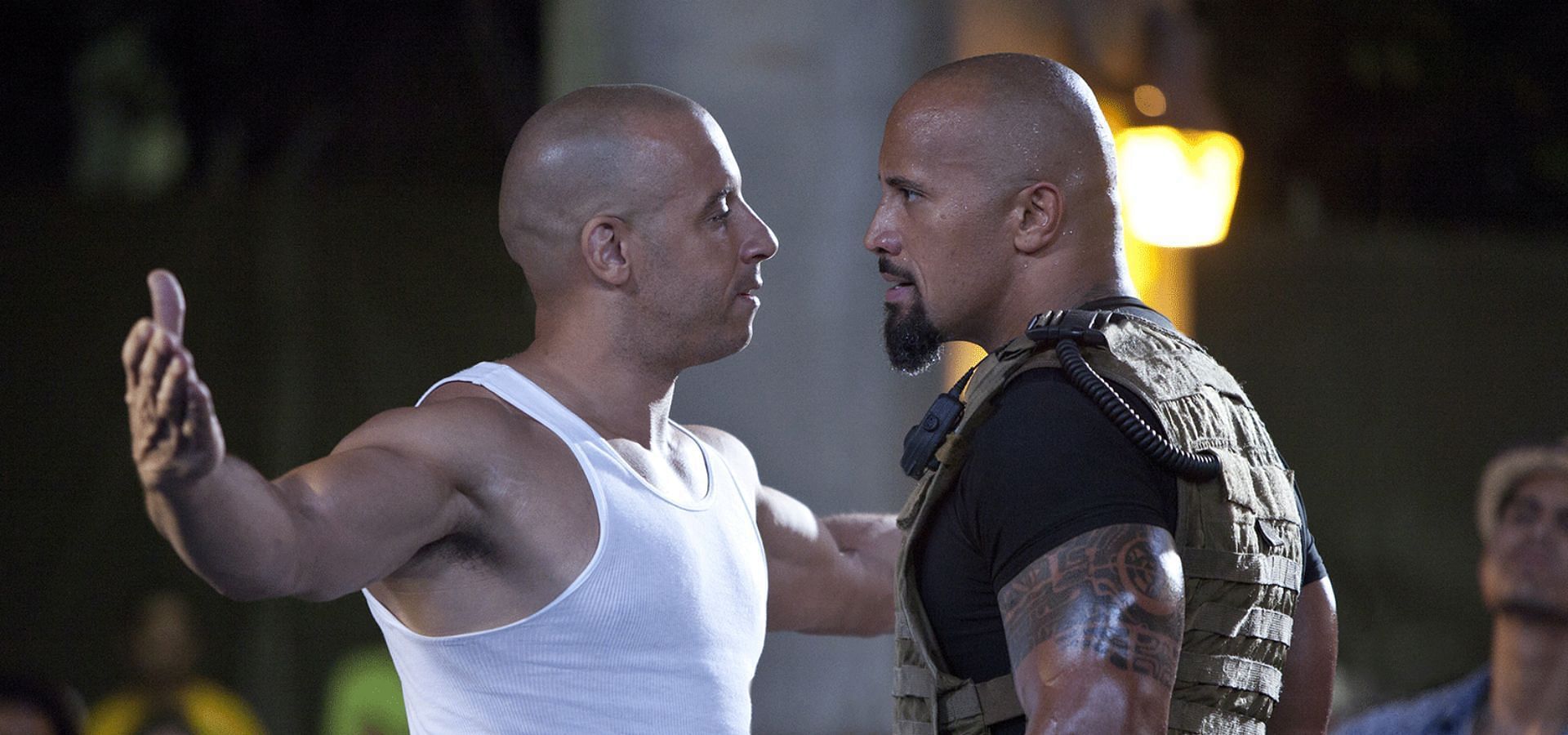Vin Diesel and Dwayne Johnson in Fast Five (Image via Universal)