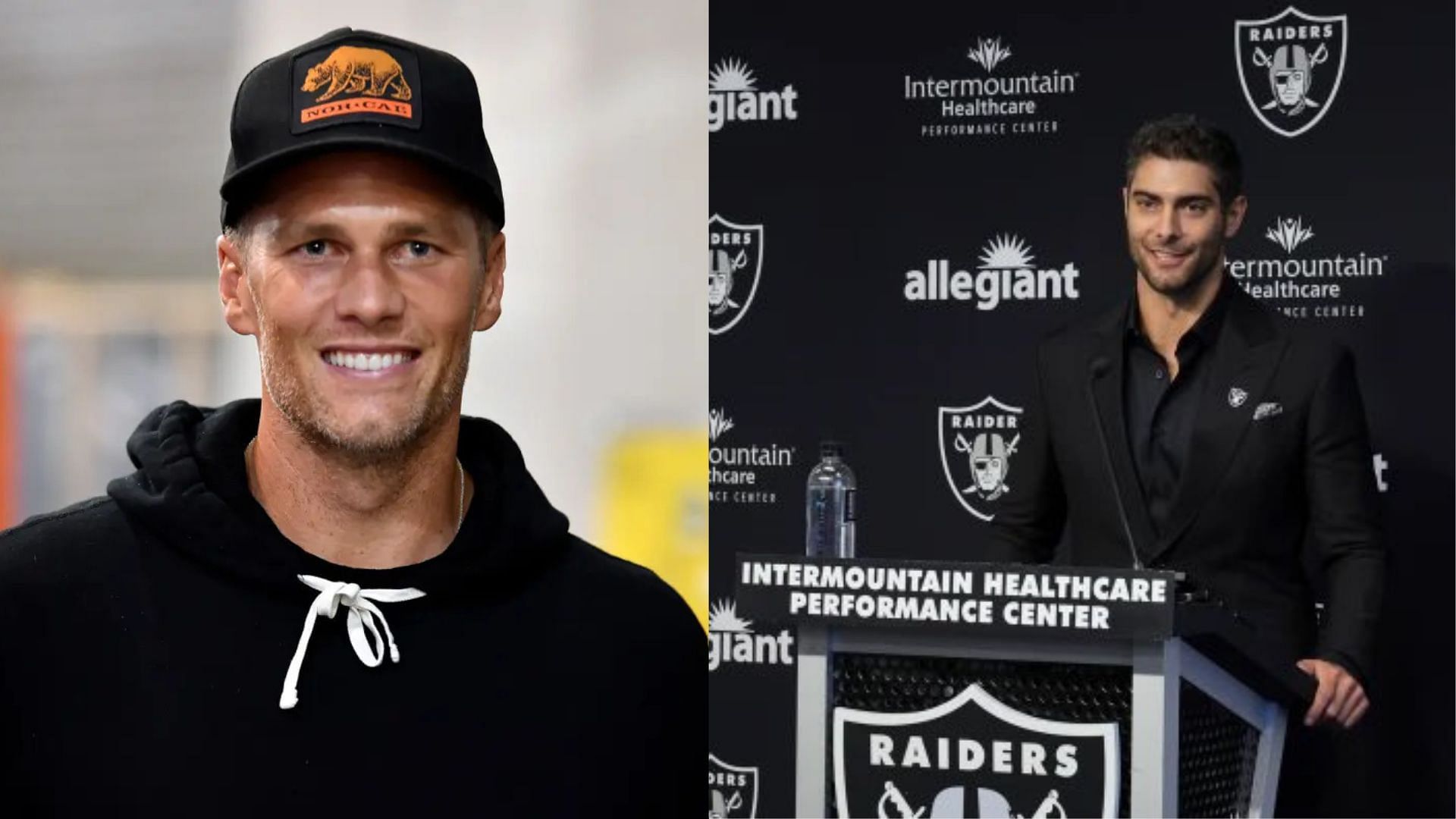 Rumors of om Brady (l) becoming an owner takes over Raiders Twitter