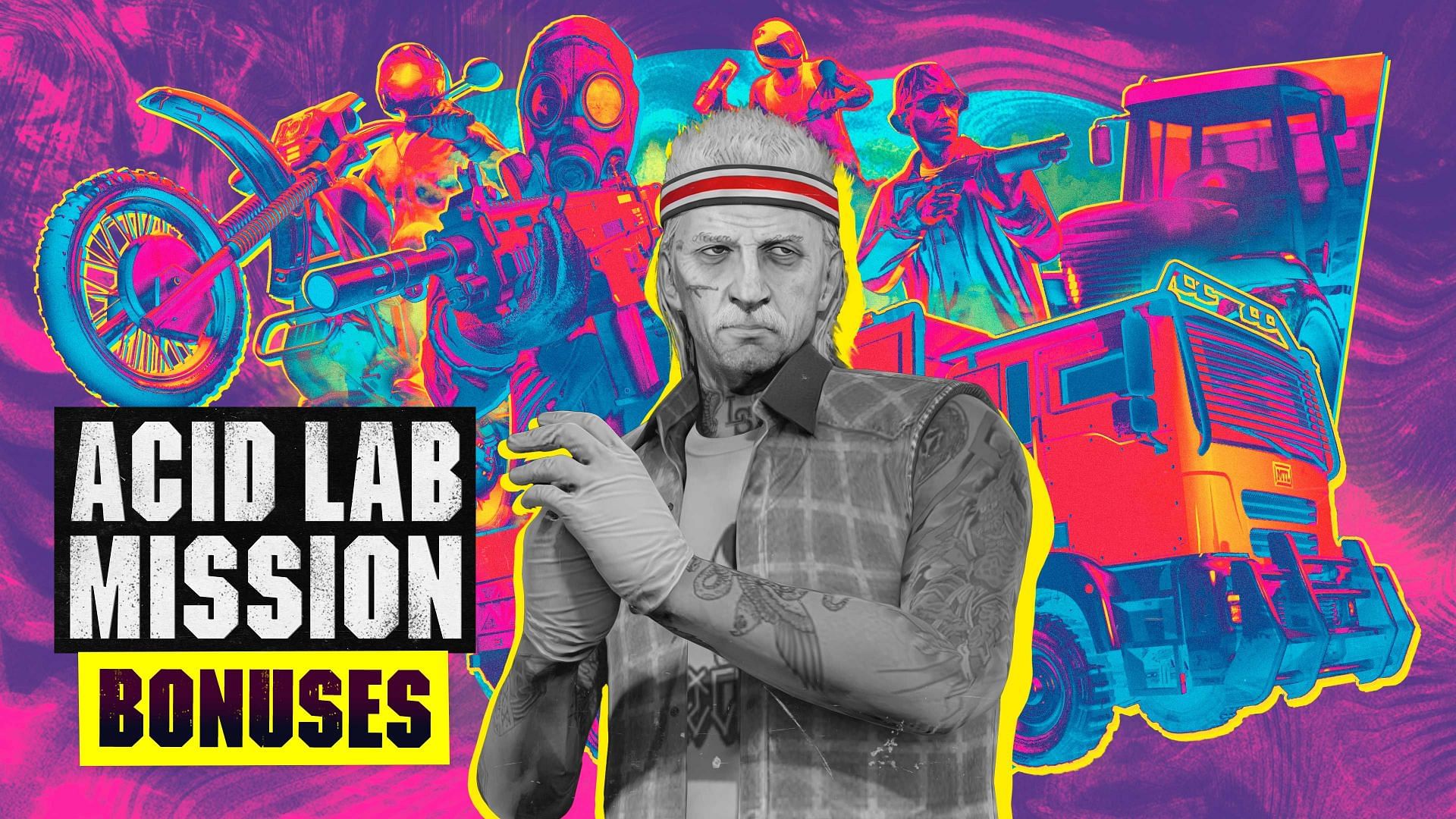 An example of a promotional image involving Acid Lab bonuses (Image via Rockstar Games)